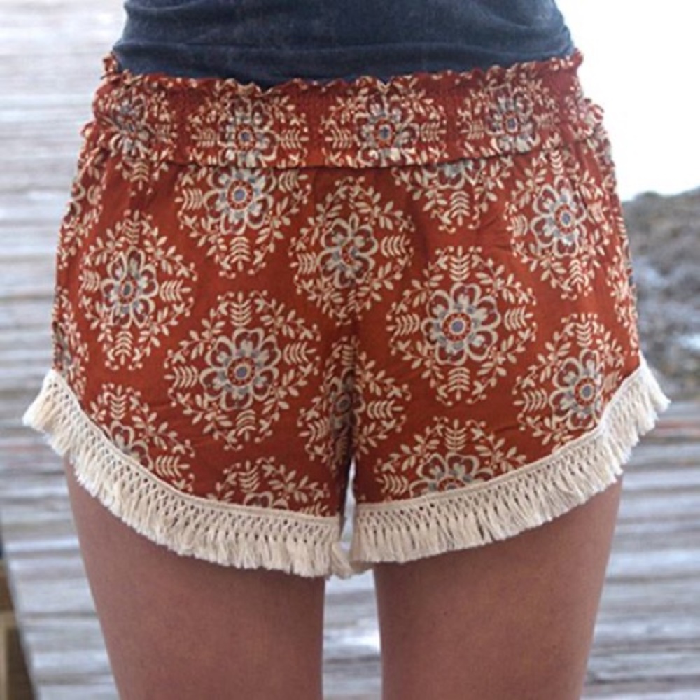 Natural Life Shorts with Fringe- NWT!
